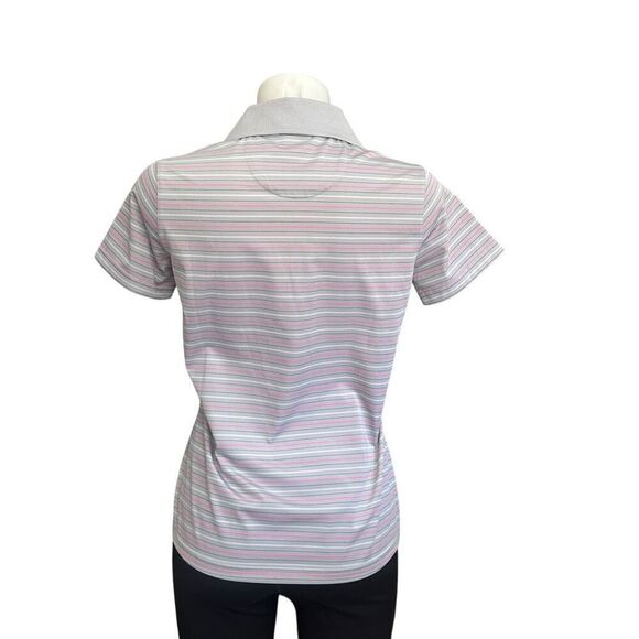 Bolle Striped Polo Shirt Women’s Short Sleeve V Neck‎ Golf Size Small - Picture 4 of 8